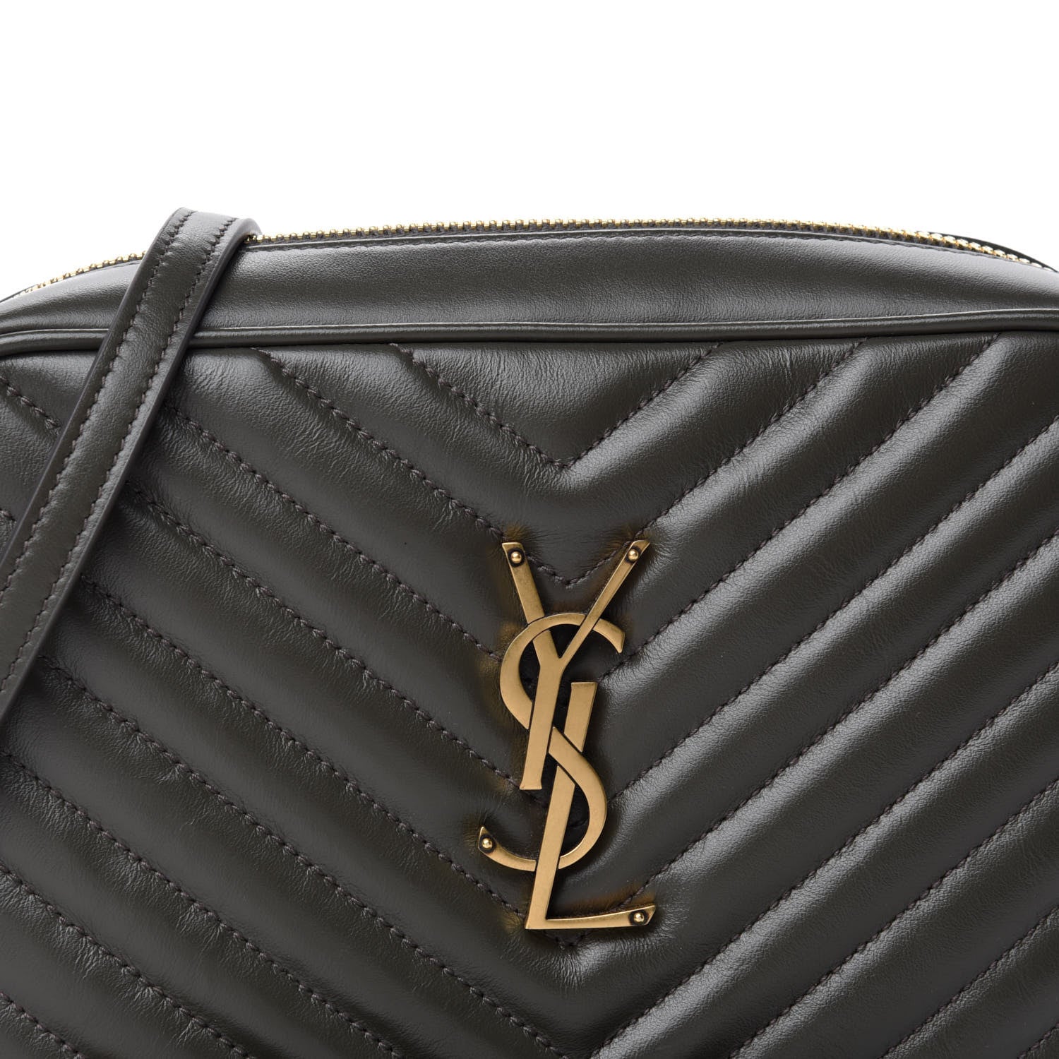 Saint Laurent Calfskin Matelasse Monogram Lou Camera Bag Green 10 of 11