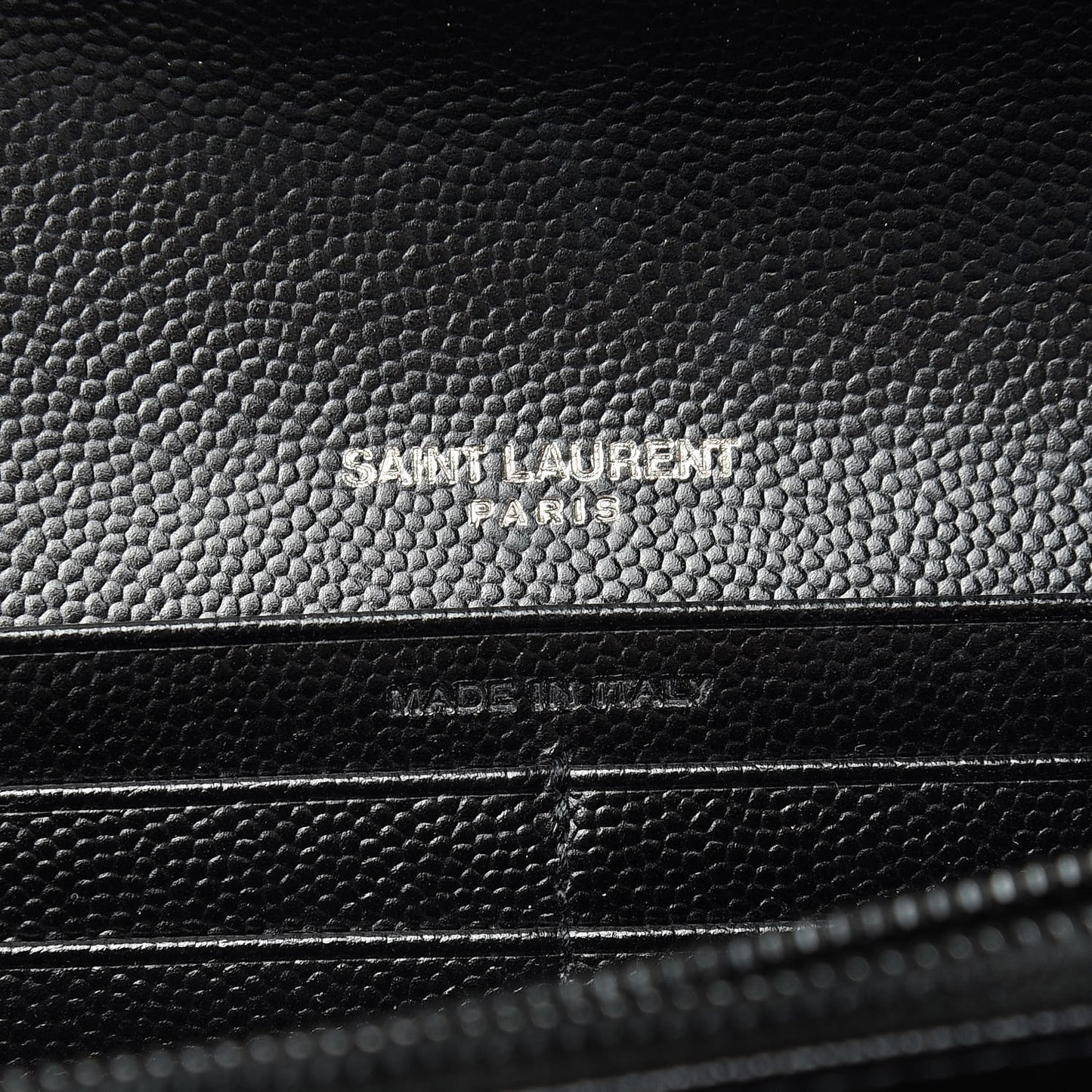 Grain De Poudre Matelasse Chevron Monogram Flap Wallet Black