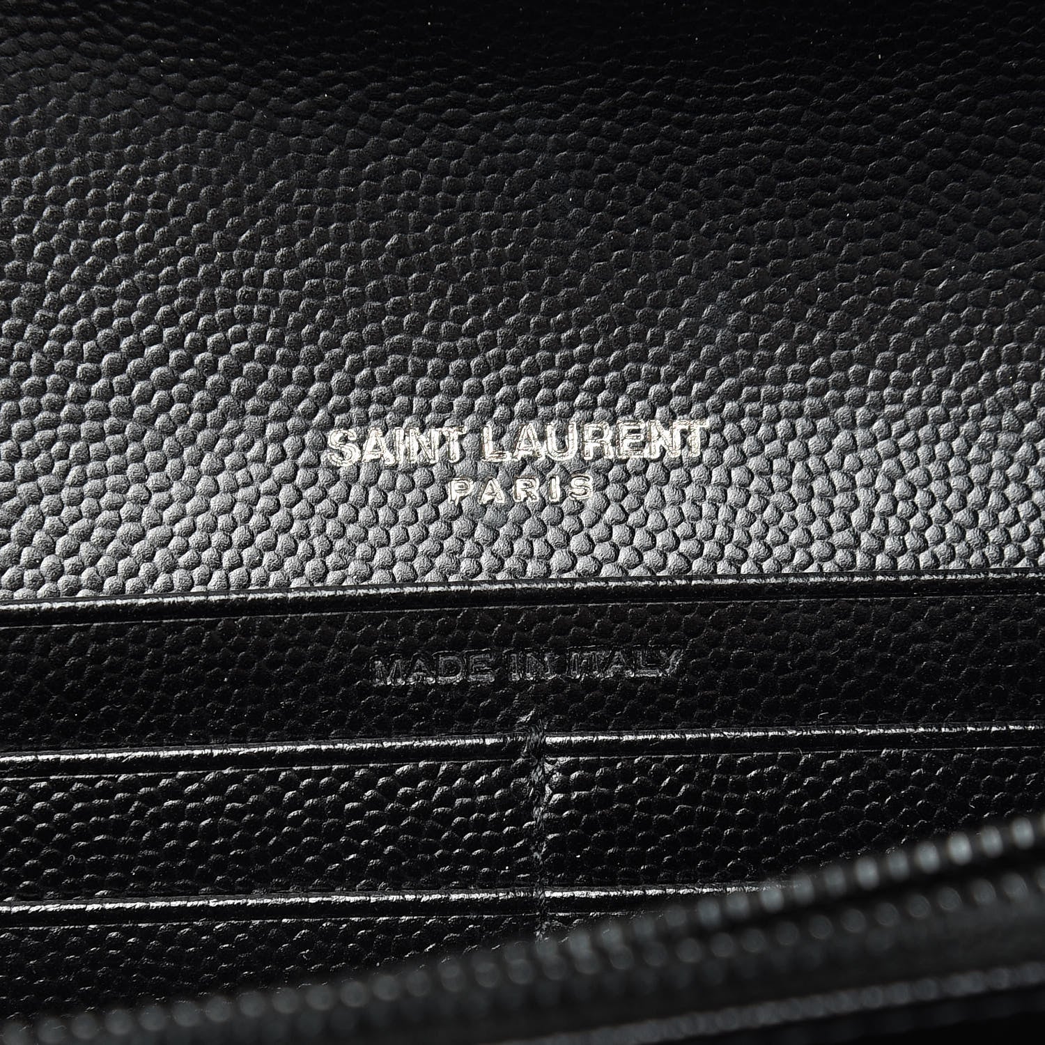 Saint Laurent Grain De Poudre Matelasse Chevron Monogram Flap Wallet Black 6 of 8