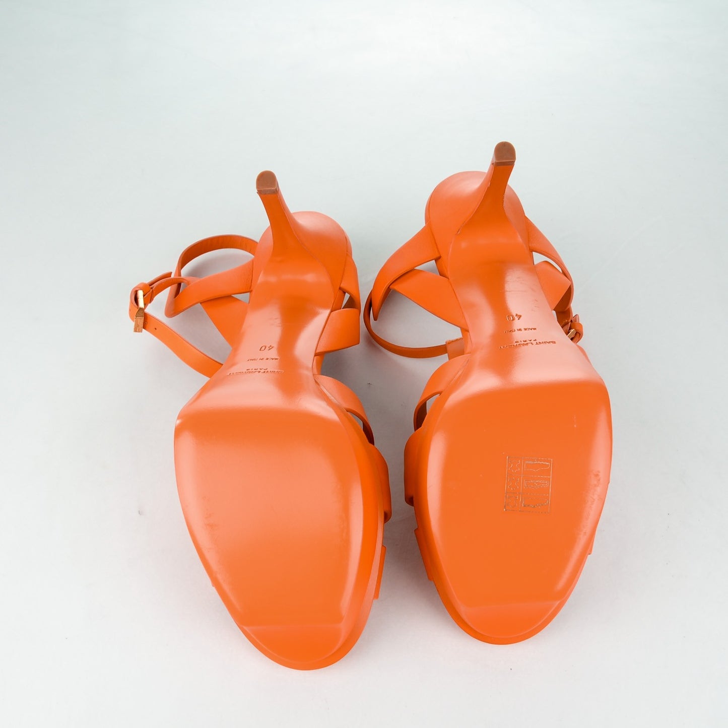 Calfskin Tribute 75 Platform Sandals 40 Mandarin