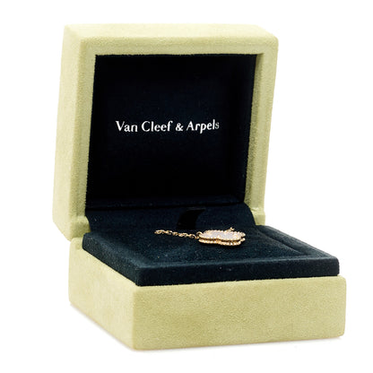 Van Cleef & Arpels 18K Yellow Gold Mother of Pearl Vintage Alhambra Pendant Necklace 6 of 6