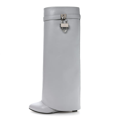 Givenchy Calfskin Shark Lock Pant Boots 41 Light Grey 1 of 7