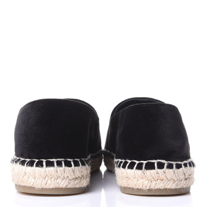 Chanel Velvet Logo Espadrilles 36 Black 6 of 10