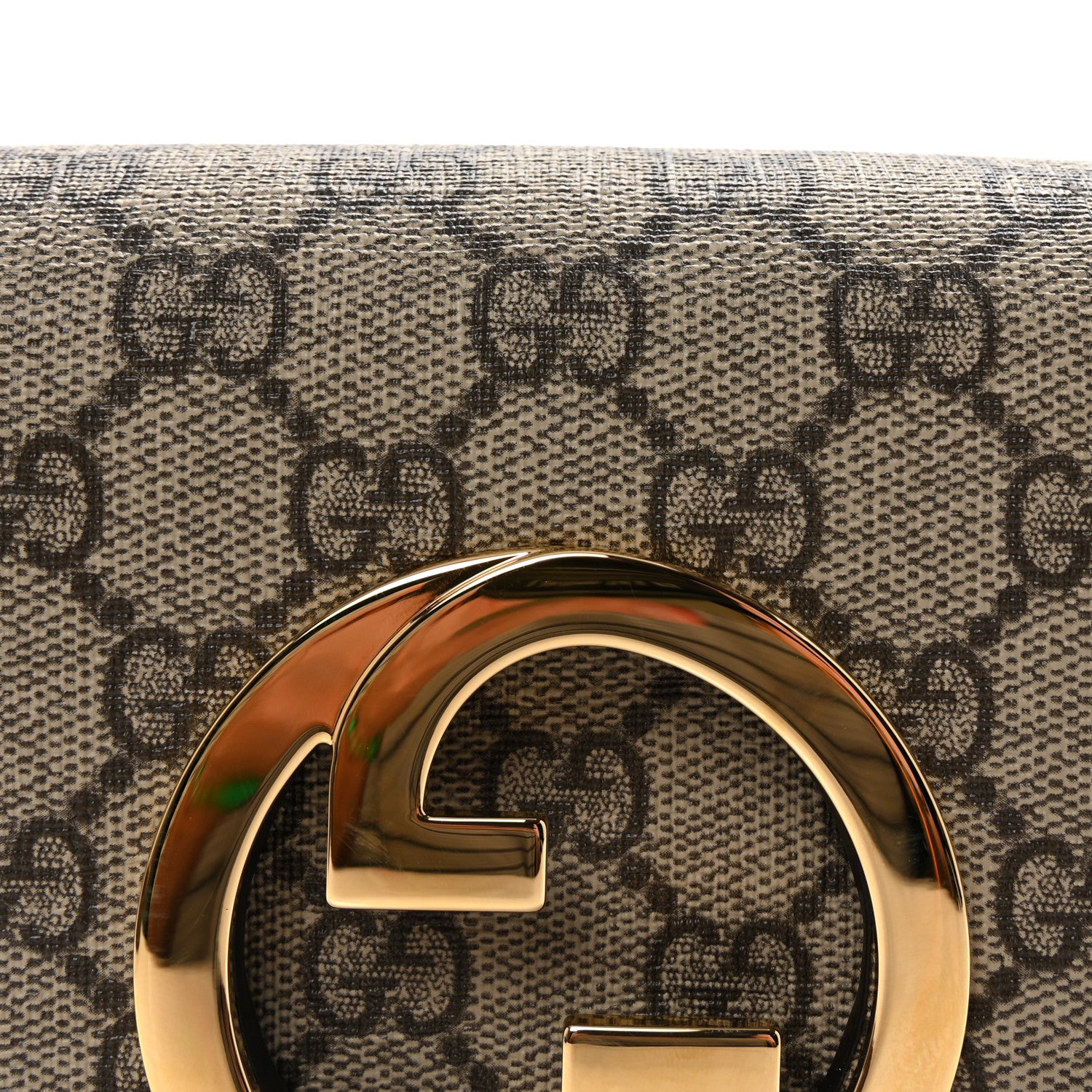 Gucci GG Supreme Monogram Textured Dollar Calfskin Blondie Belt Bag 95 38 Beige Ebony New Acero 8 of 11
