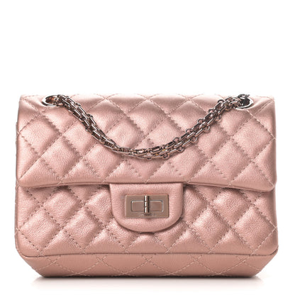 Chanel Metallic Grained Calfskin Quilted 2.55 Reissue Mini Flap Copper Pink 1 of 9