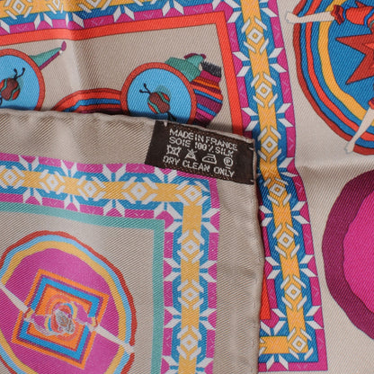 Hermes Silk Belles du Mexique Pocket Square Scarf 6 of 6