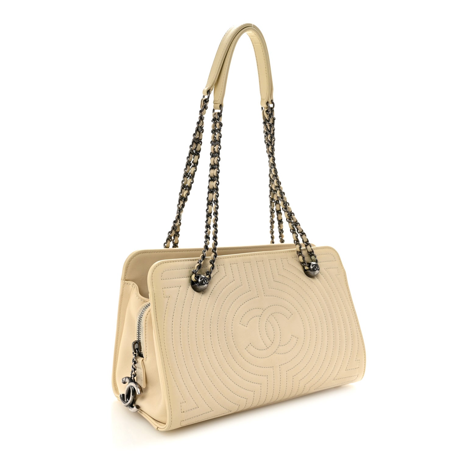 Chanel Glazed Calfskin Quilted Korean Garden Off White 3 of 11
