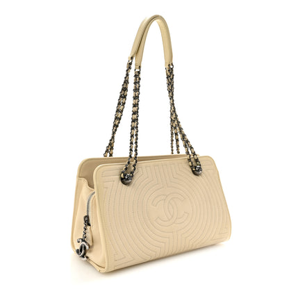 Chanel Glazed Calfskin Quilted Korean Garden Off White 3 of 11