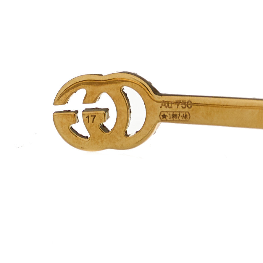 Gucci 18K Yellow Gold Diamond GG Running Cuff Bracelet 3 of 5