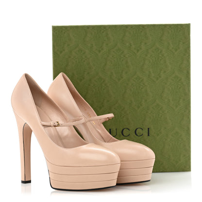 Gucci Malaga Kid Mary Jane Angel Platform High Heel Pumps 40.5 Skin Rose 11 of 11