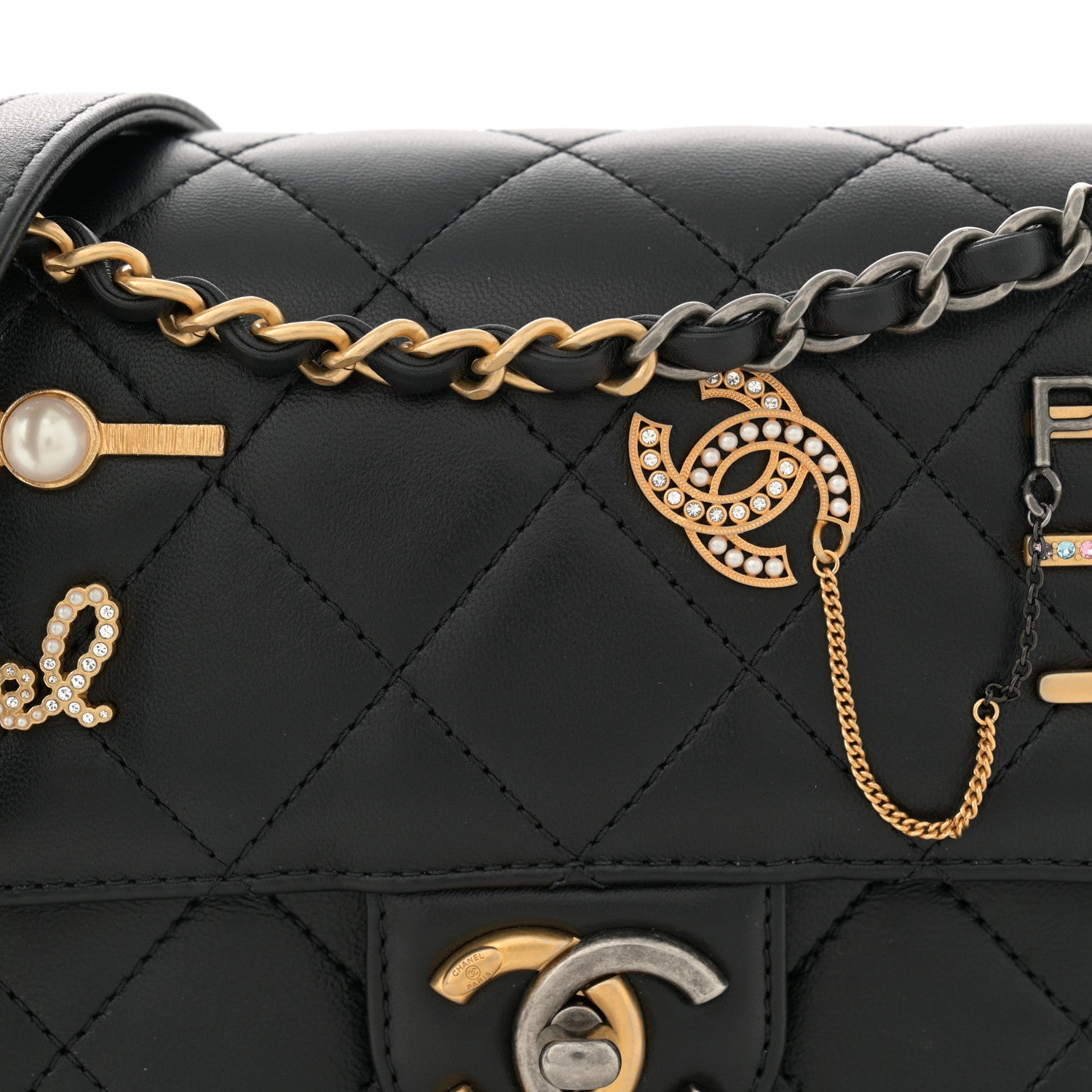 Chanel Lambskin Quilted Small Coco Clips Single Flap Black 8 of 13