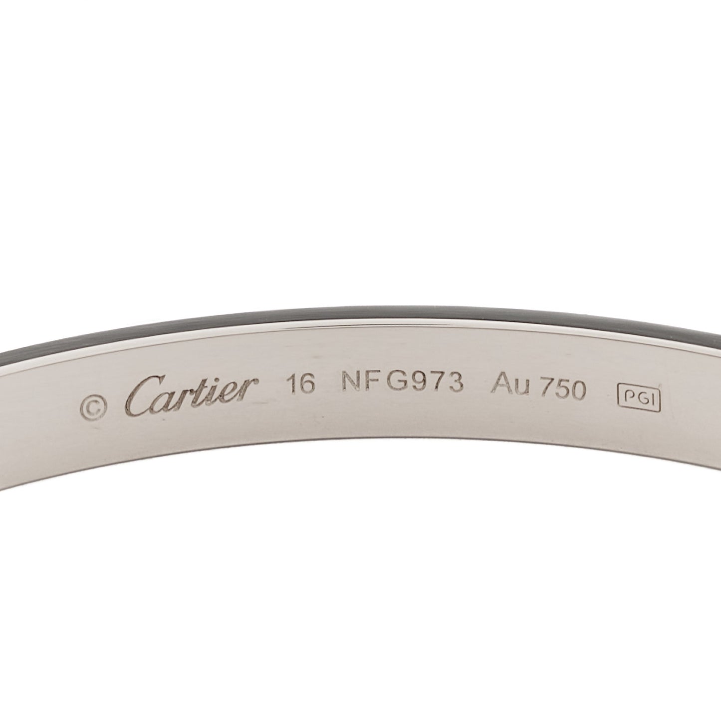 18K White Gold LOVE Bracelet 16