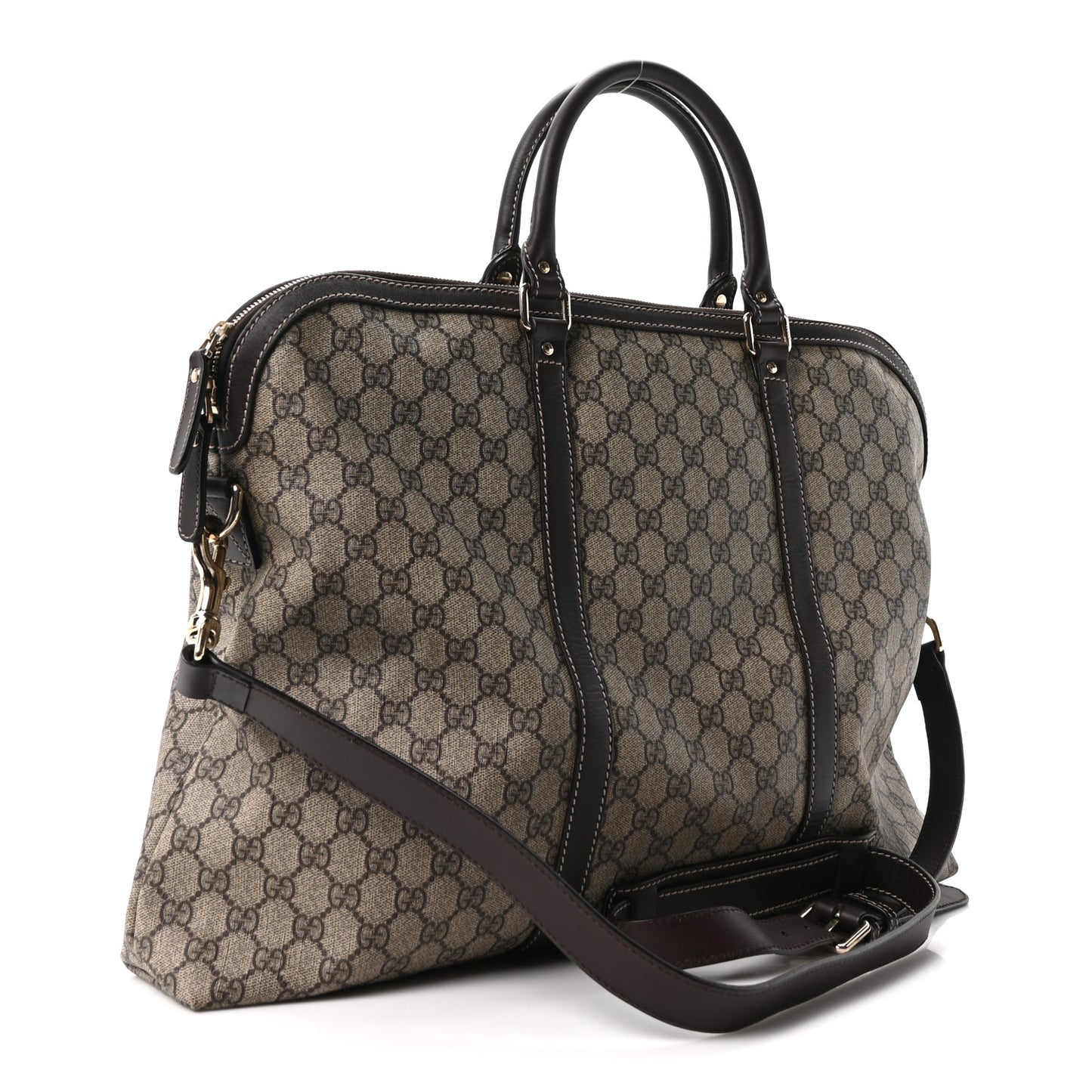 GG Plus Monogram Travel Bag Dark Brown