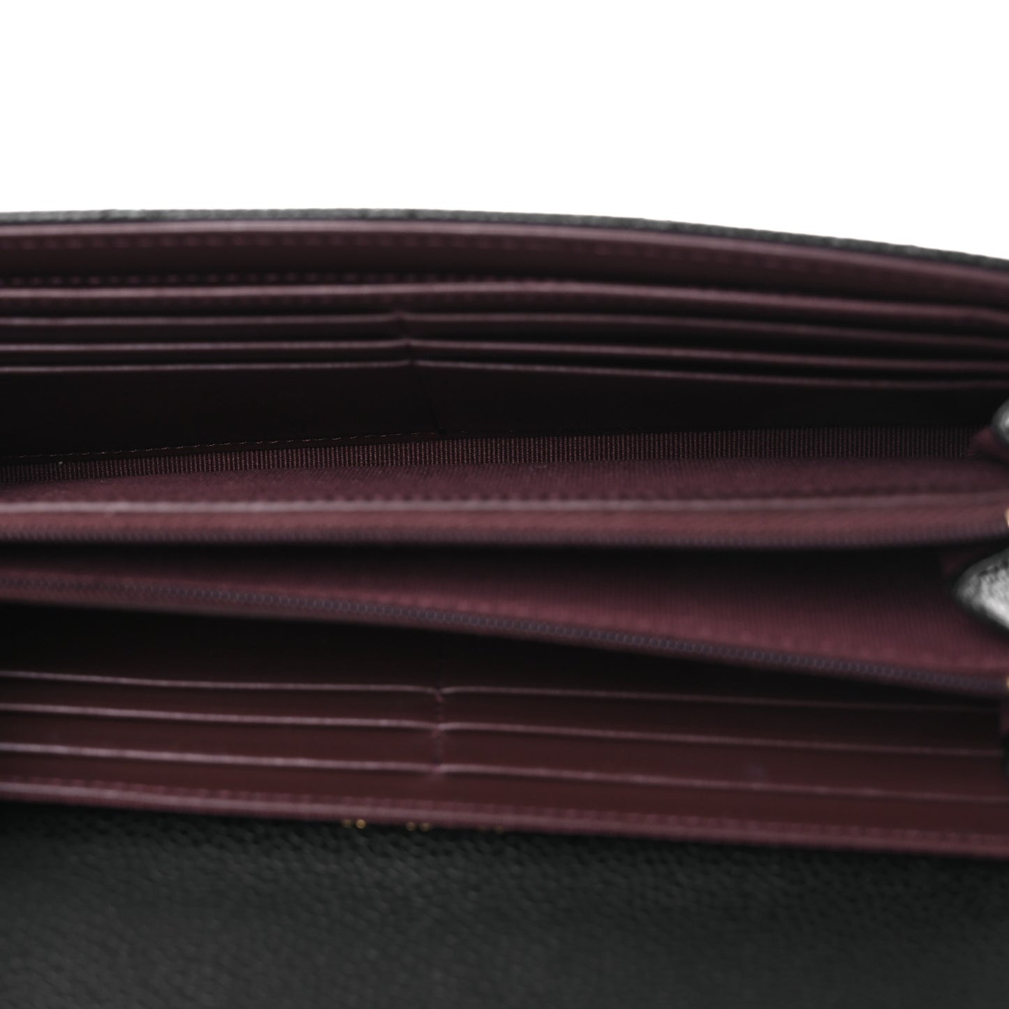 Caviar Quilted Large Gusset Flap Wallet Black