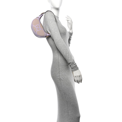 Gucci Monogram Jumbo GG Textured Dollar Calfskin Mini Ophidia Half Moon Hobo Beige Lapis 2 of 10