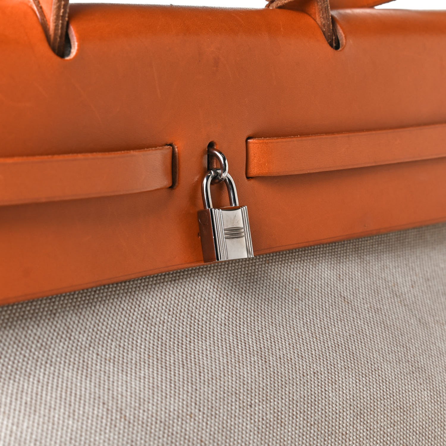 Hermes Toile Vache Calfskin Herbag Cabin Natural 11 of 23