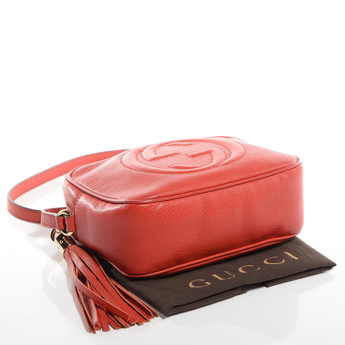 Pebbled Calfskin Small Soho Disco Bag Sun Orange