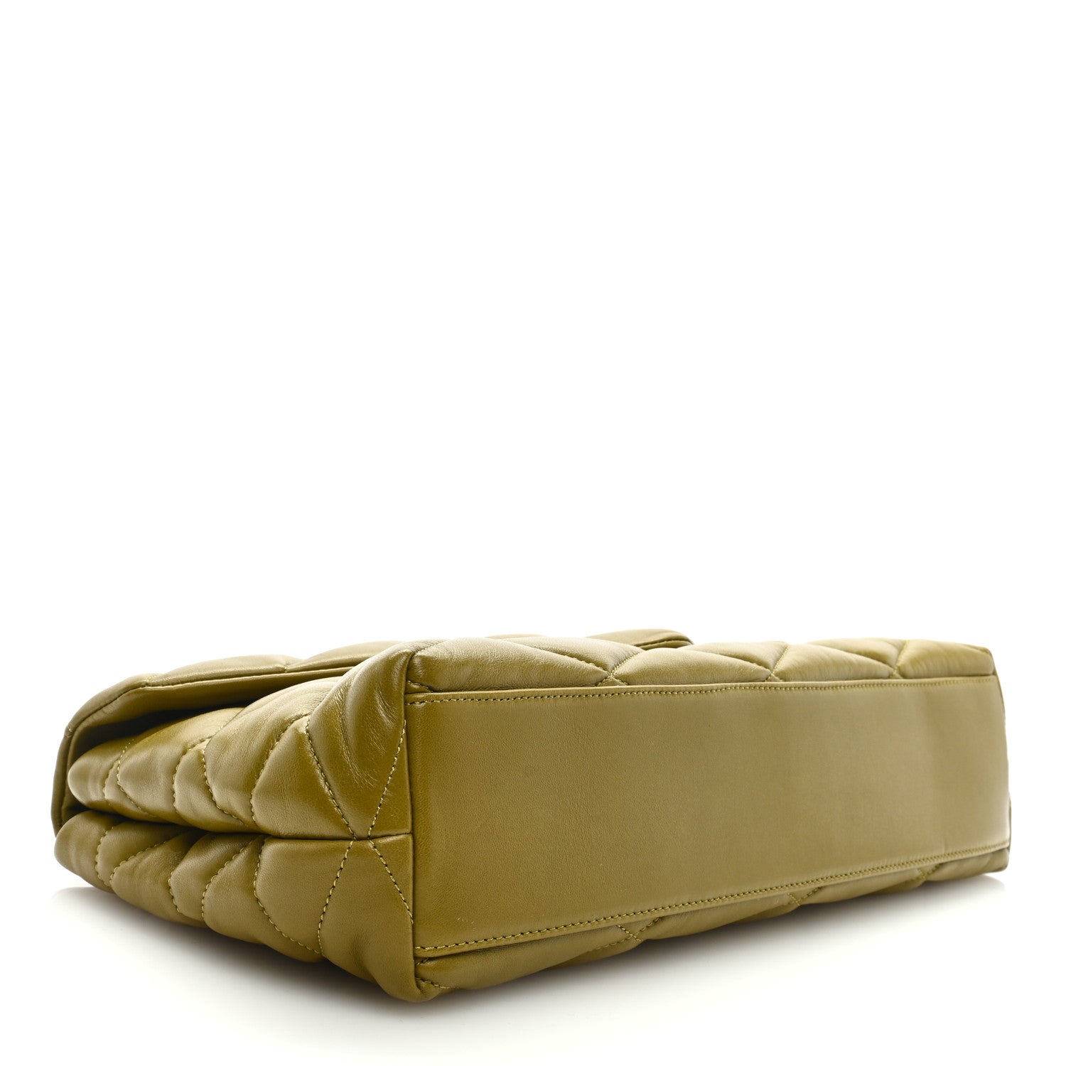 Saint Laurent Lambskin Quilted Sade Puffer Envelope Clutch Light Sage 4 of 6