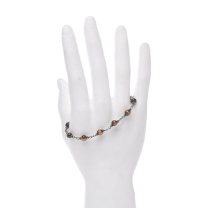 David Yurman Sterling Silver Tiger's Eye Mens Spiritual Beads Rosary Bracelet M 2 of 4