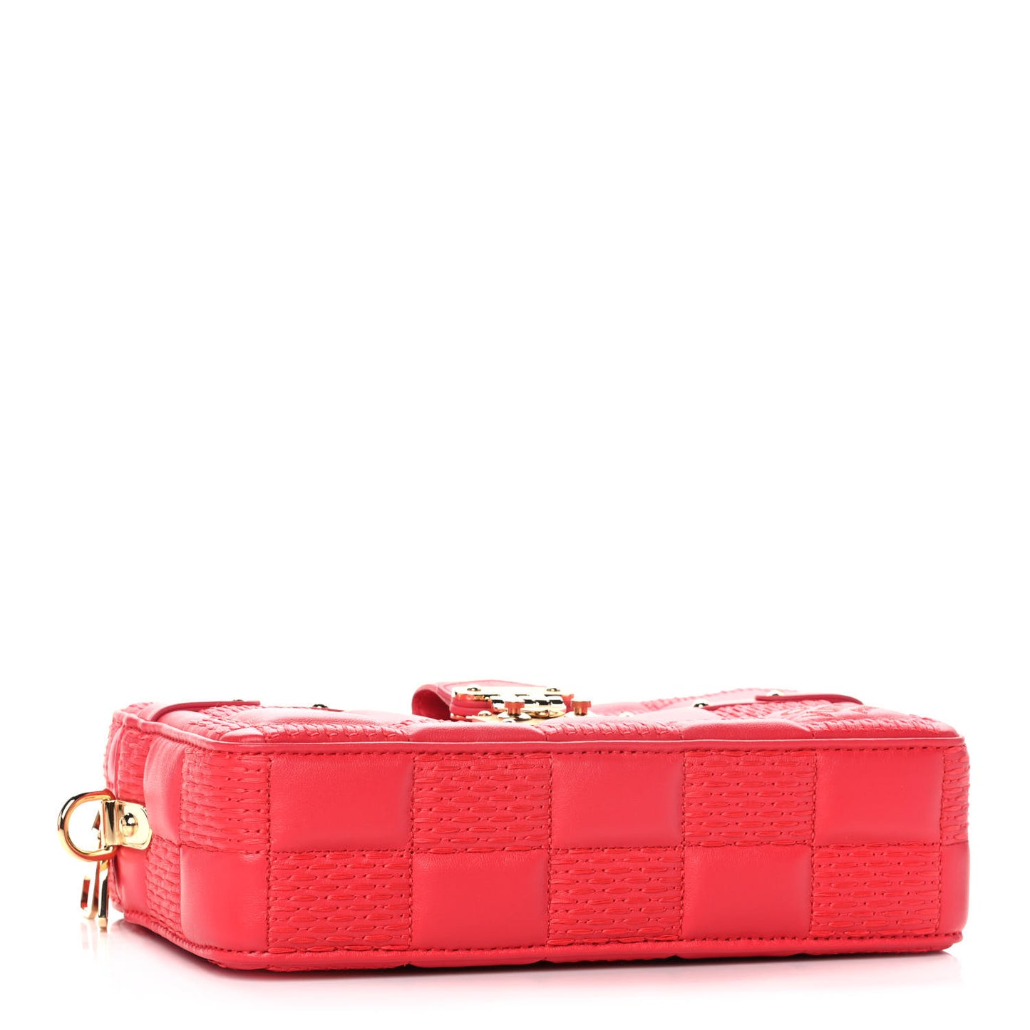 Lambskin Damier Quilt Troca PM Rose