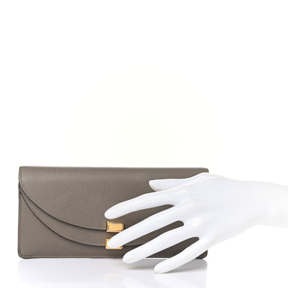 Chloe Calfskin Georgia Flap Wallet Motty Grey 2 of 8