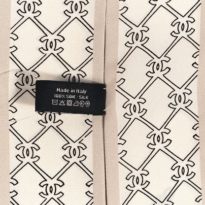 Chanel Silk CC Lucky Symbols Slim Bandeau Scarf Ecru Multicolor 4 of 4