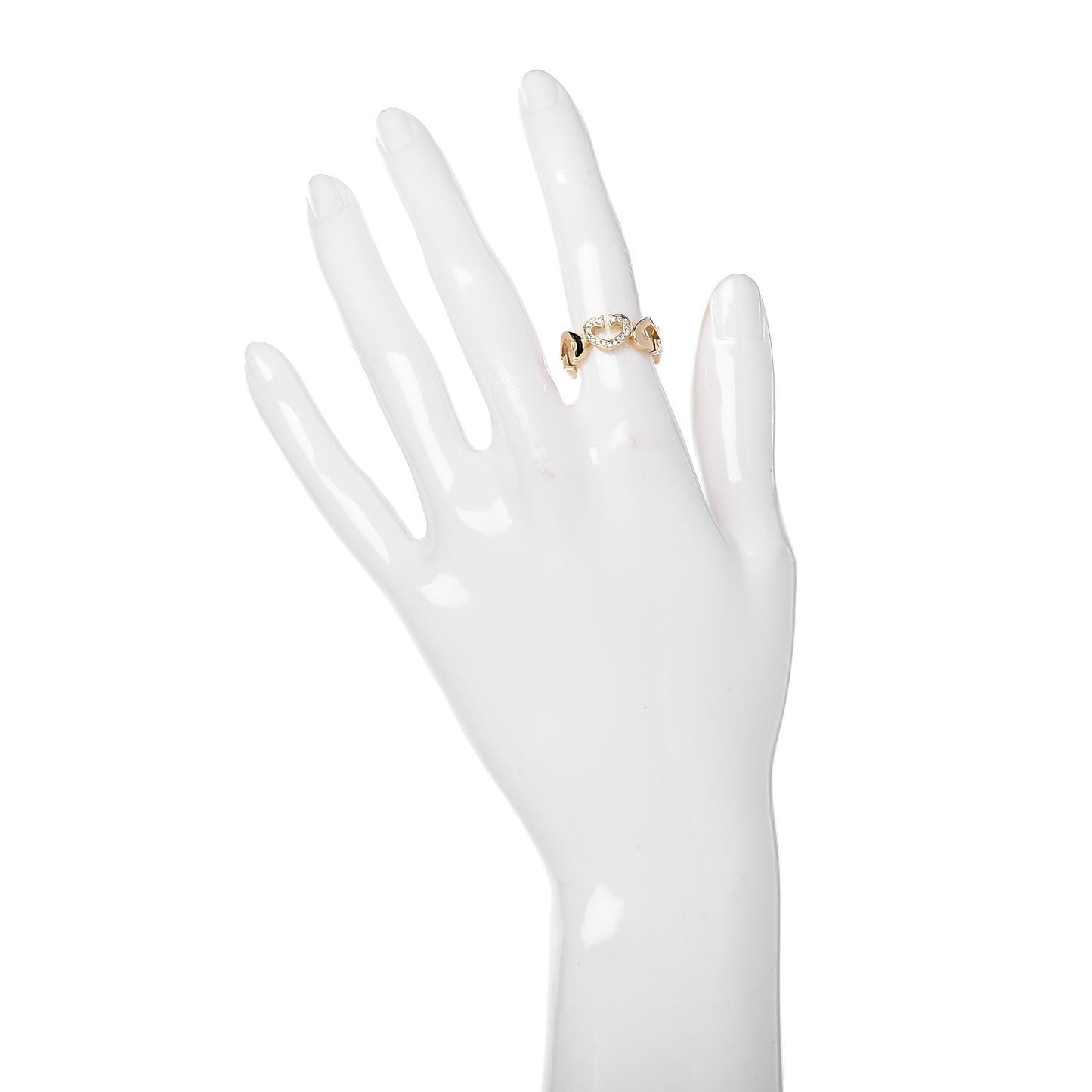 18K Yellow Gold Diamond Hearts and Symbols Ring 49 4.75