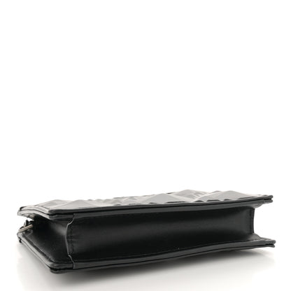 Christian Dior Calfskin Macrocannage Diamond Caro Zipped Pouch With Chain Black 4 of 14
