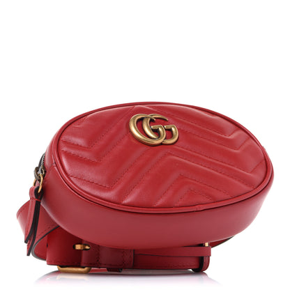 Saint Laurent GUCCI Calfskin Matelasse GG Marmont Belt Bag 85 34 Hibiscus Red 4 of 12