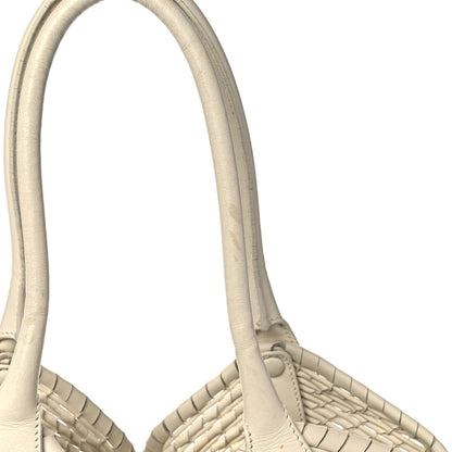 Salvatore Ferragamo Woven Calfskin Satchel White 16 of 17