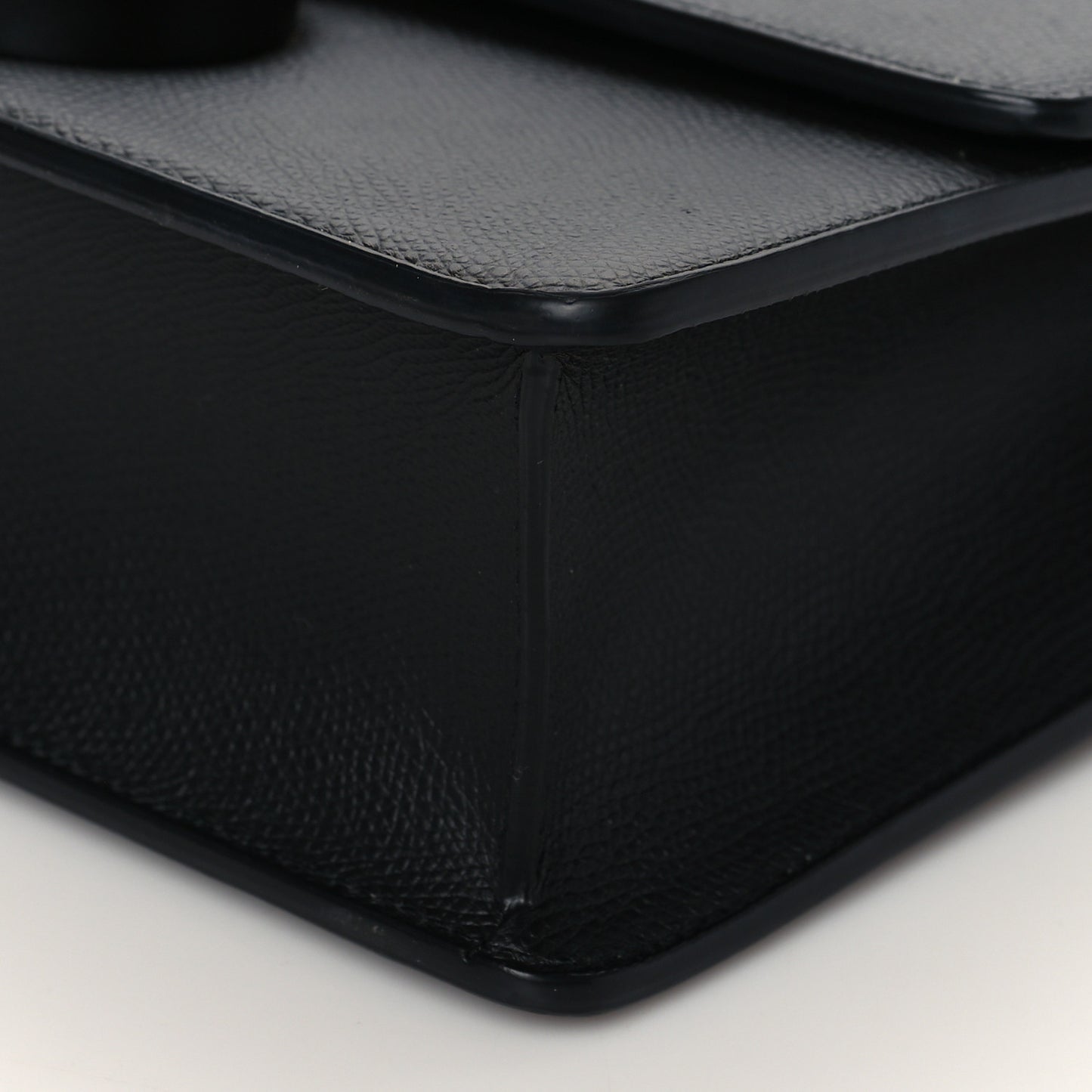 Ultra Matte Grained Calfskin 30 Montaigne Flap Bag Black