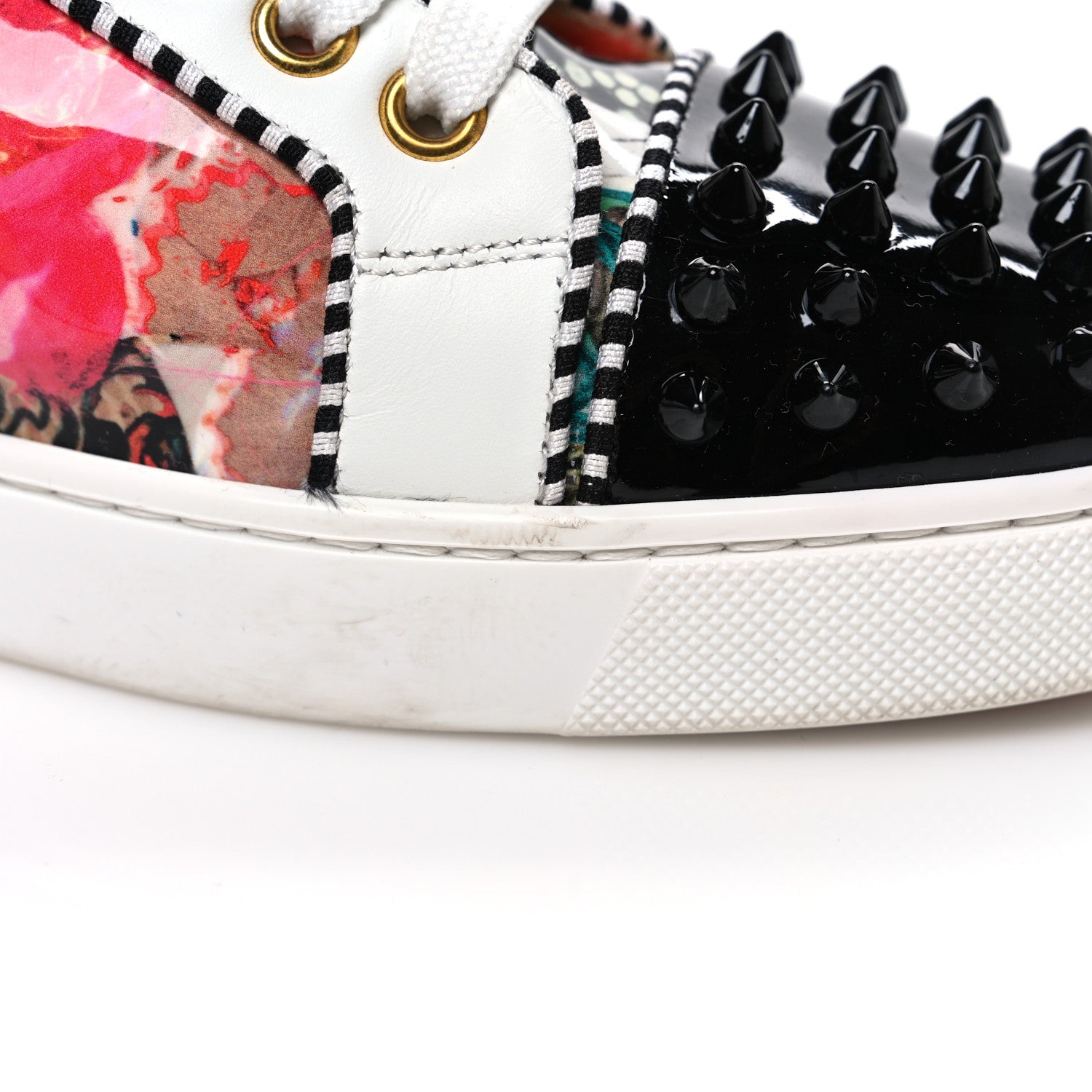 Christian Louboutin Calfskin Patent Womens Louis Junior Spikes Vieria Orlato Flat Sneakers 36.5 Version Multicolor 11 of 12