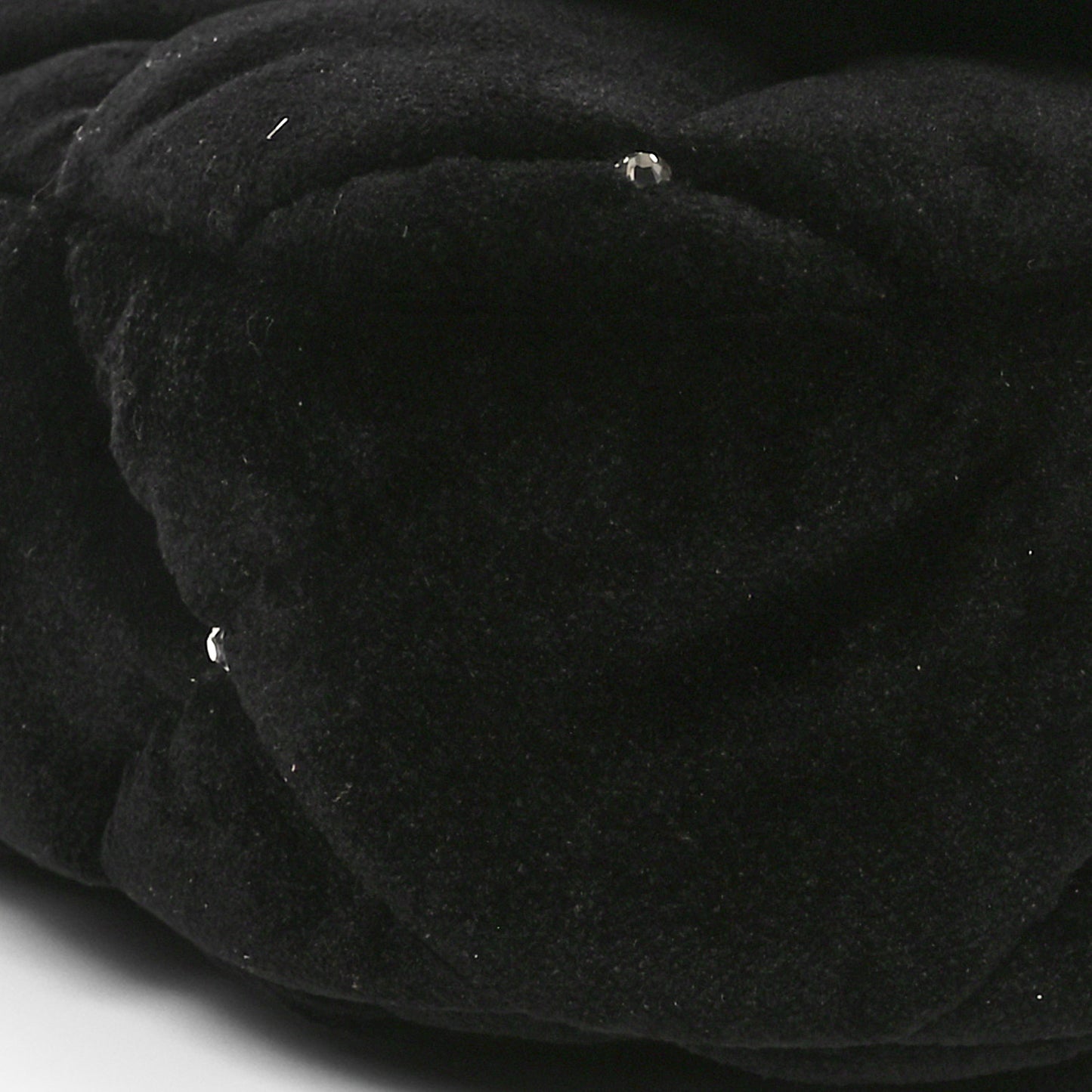 Velvet Diamanté Quilted Flap Clutch Black