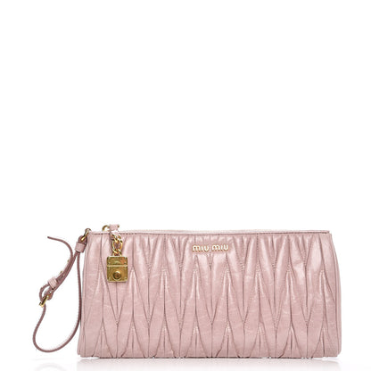Miu Miu Nappa Matelasse Lux Clutch Mughetto 1 of 7