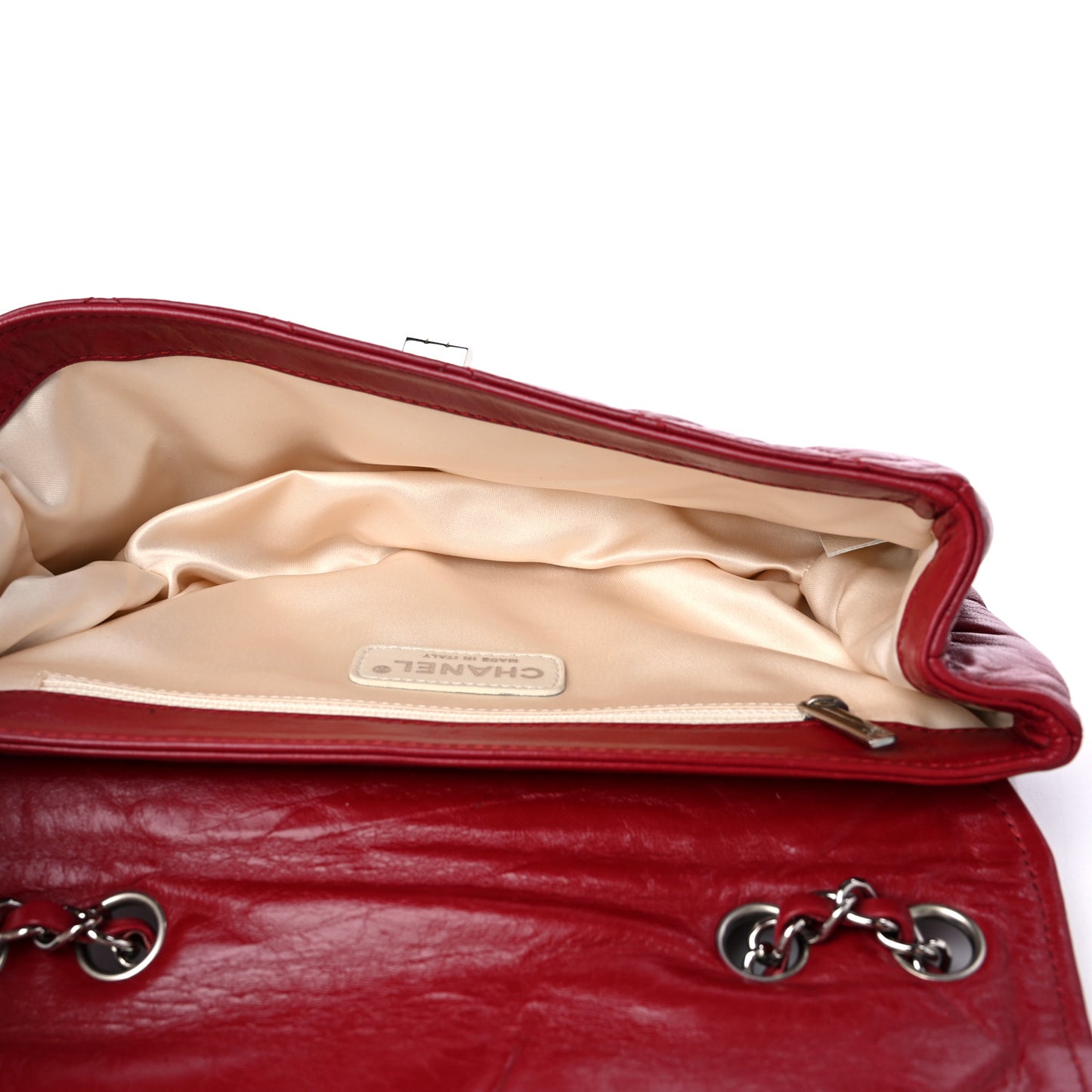 Lambskin Quilted East West Flap Red