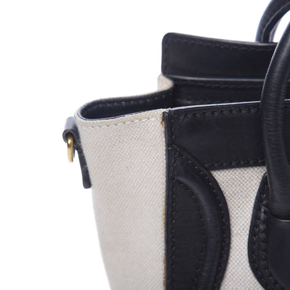 Celine Natural Canvas Smooth Calfskin Nano Luggage Cream 11 of 16