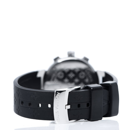 Louis Vuitton Stainless Steel Rubber 34mm Tambour Lovely Cup Quartz Watch Black 3 of 6