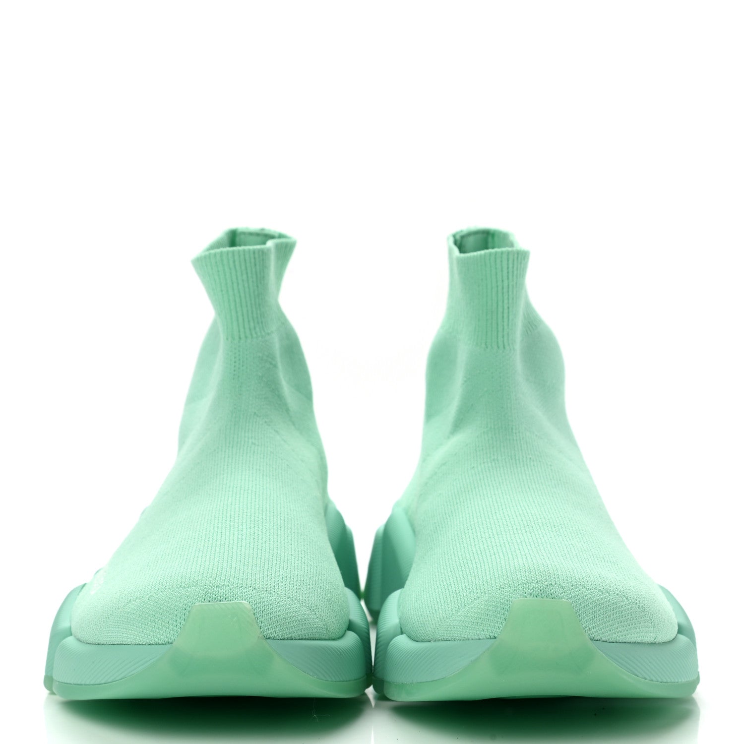 Balenciaga Technical 3D Recycled Knit Womens Speed 2.0 Transparent Sole Sneakers 37 Mint 2 of 9