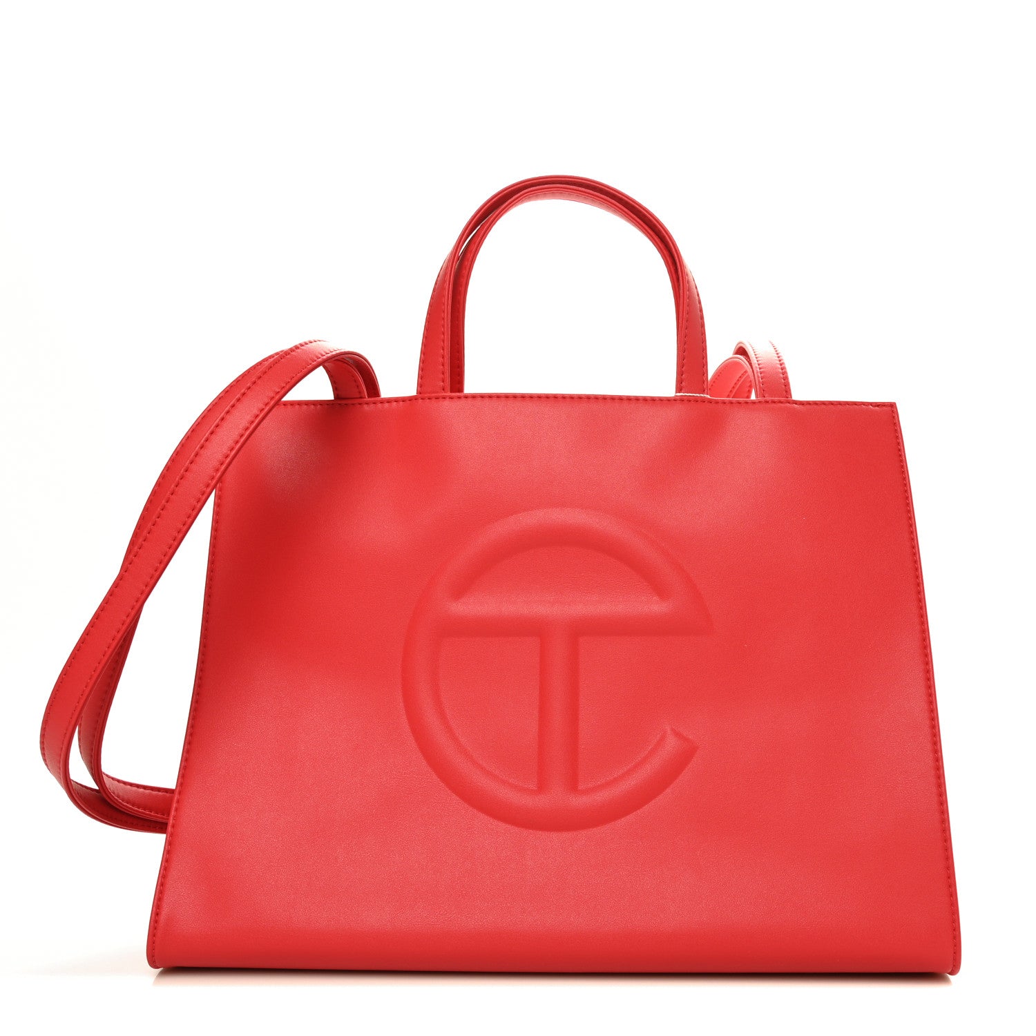 product image of TELFAR Vegan Leather Medium Shopping Bag Red FASHIONPHILE