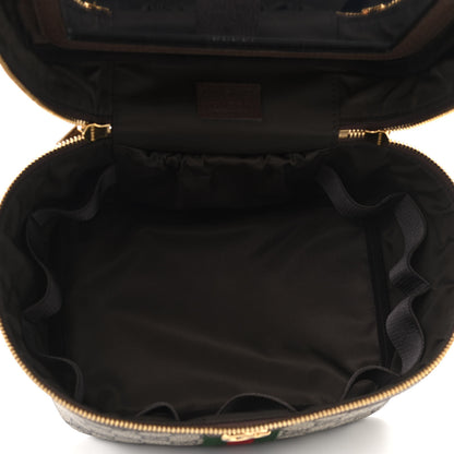 Gucci GG Supreme Monogram Textured Calfskin Web Small Ophidia Vanity Cosmetic Case Beige Ebony New Acero 5 of 10