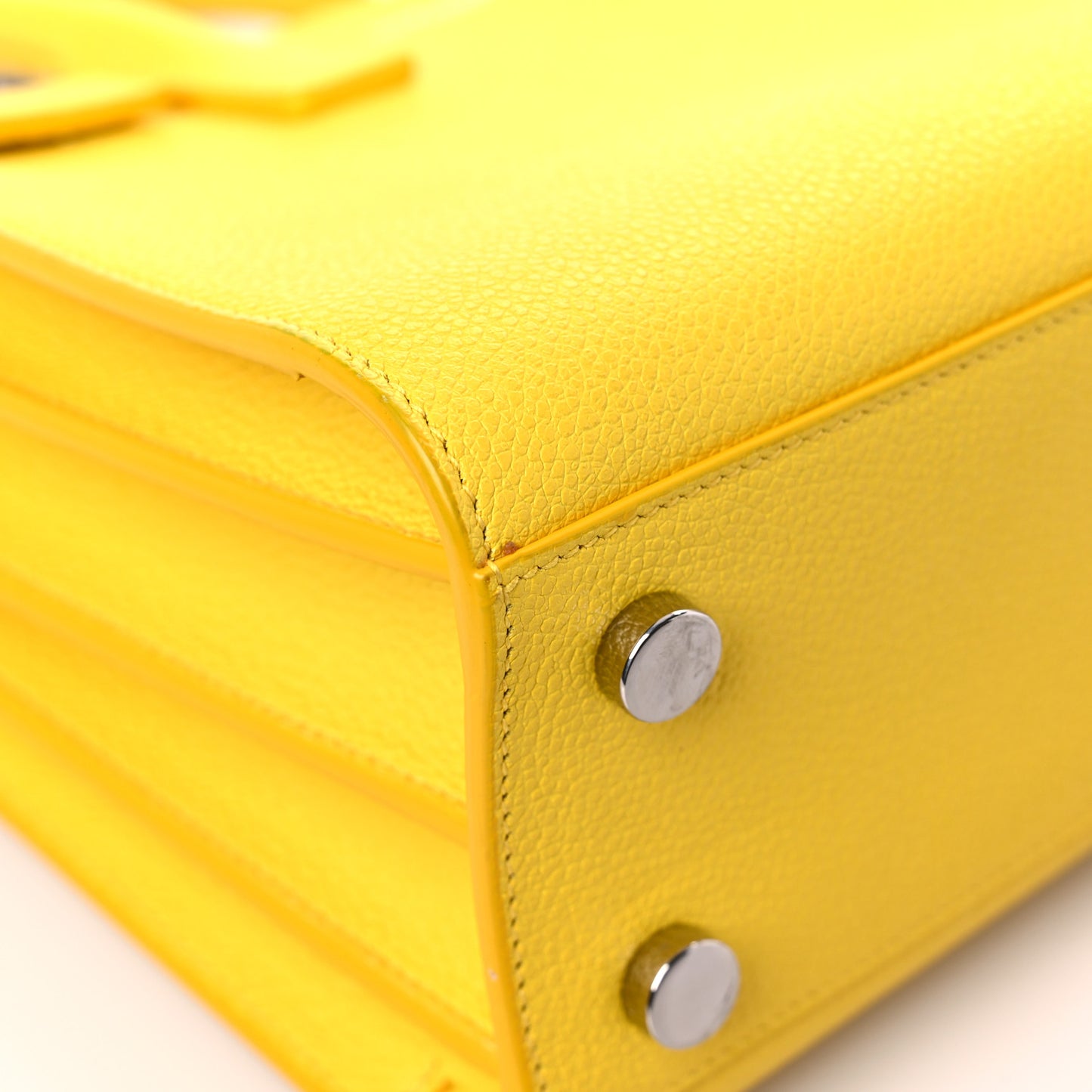 Grained Calfskin Nano Sac De Jour Jaune