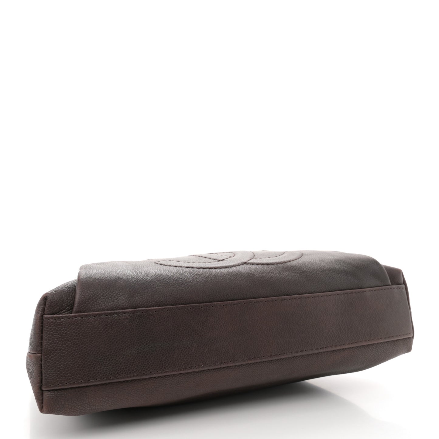 Caviar Large CC Tuck Tote Brown