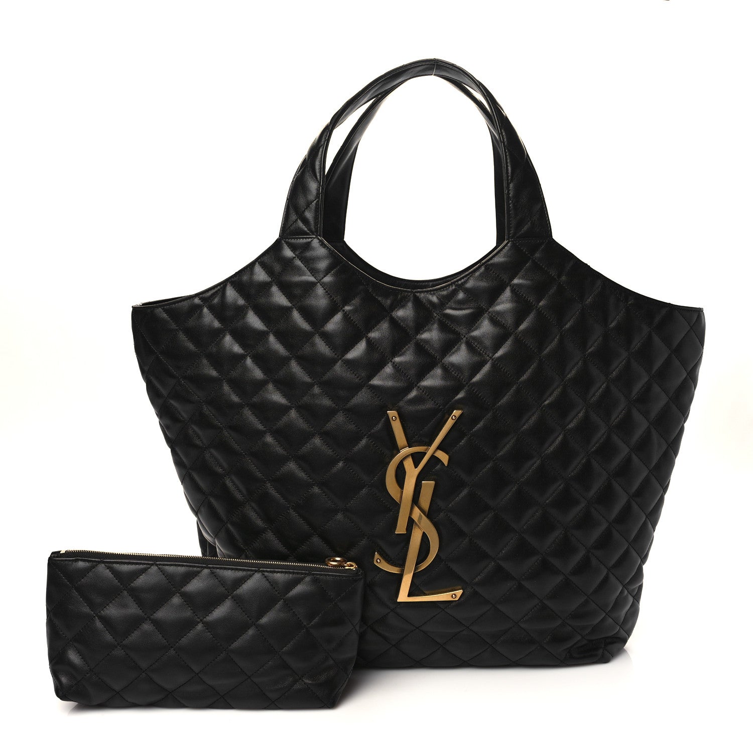 Saint Laurent Lambskin Quilted Maxi Icare Shopping Tote Black 1 of 8