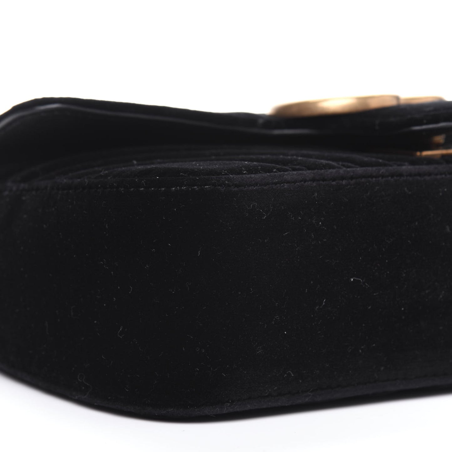 Velvet Matelasse Mini GG Marmont Shoulder Bag Black