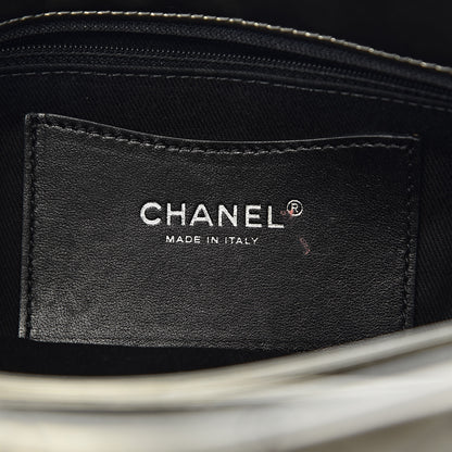 Chanel Metallic Patent Quilted Medium Just Mademoiselle Bowling Bag Silver Degrade 6 of 10