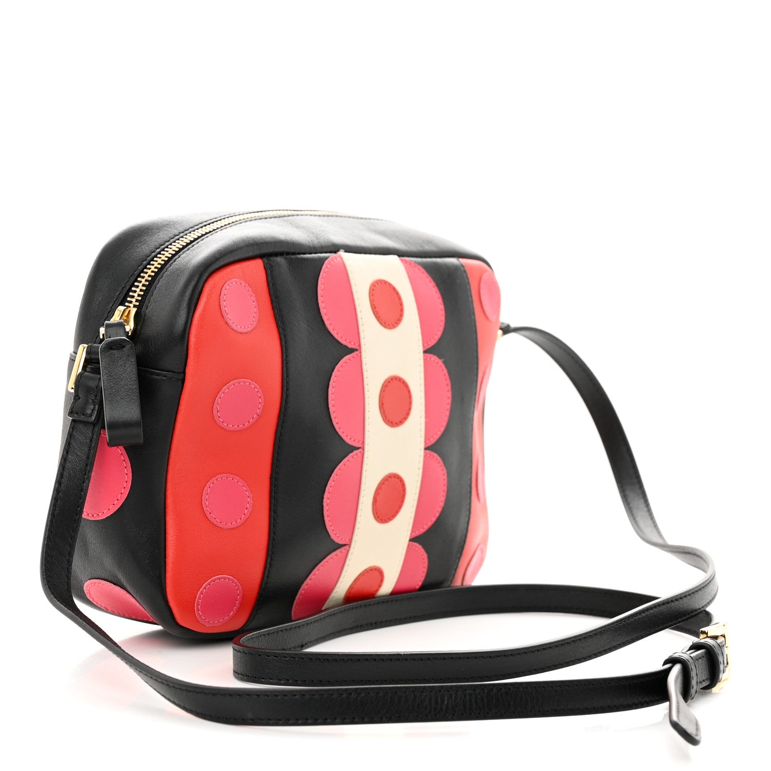 Valentino Garavani Calfskin Carmen Camera Crossbody Bag Black Deep Rose 3 of 13