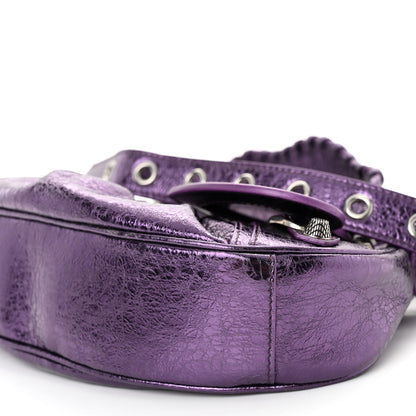 Balenciaga Metallic Agneau Arena Le Cagole Shoulder Bag XS Met Mauve 10 of 10