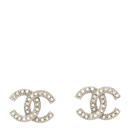 Chanel Crystal CC Treasure Chest Earrings Light Gold 1 of 4