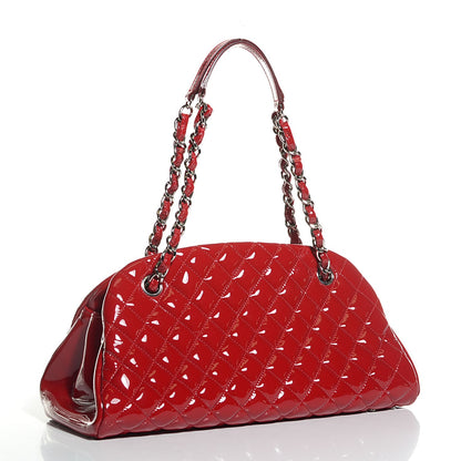 Chanel Patent Quilted Medium Just Mademoiselle Red 3 of 7