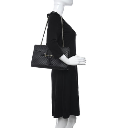 Gucci Microguccissima Medium Emily Chain Shoulder Bag Black 2 of 14